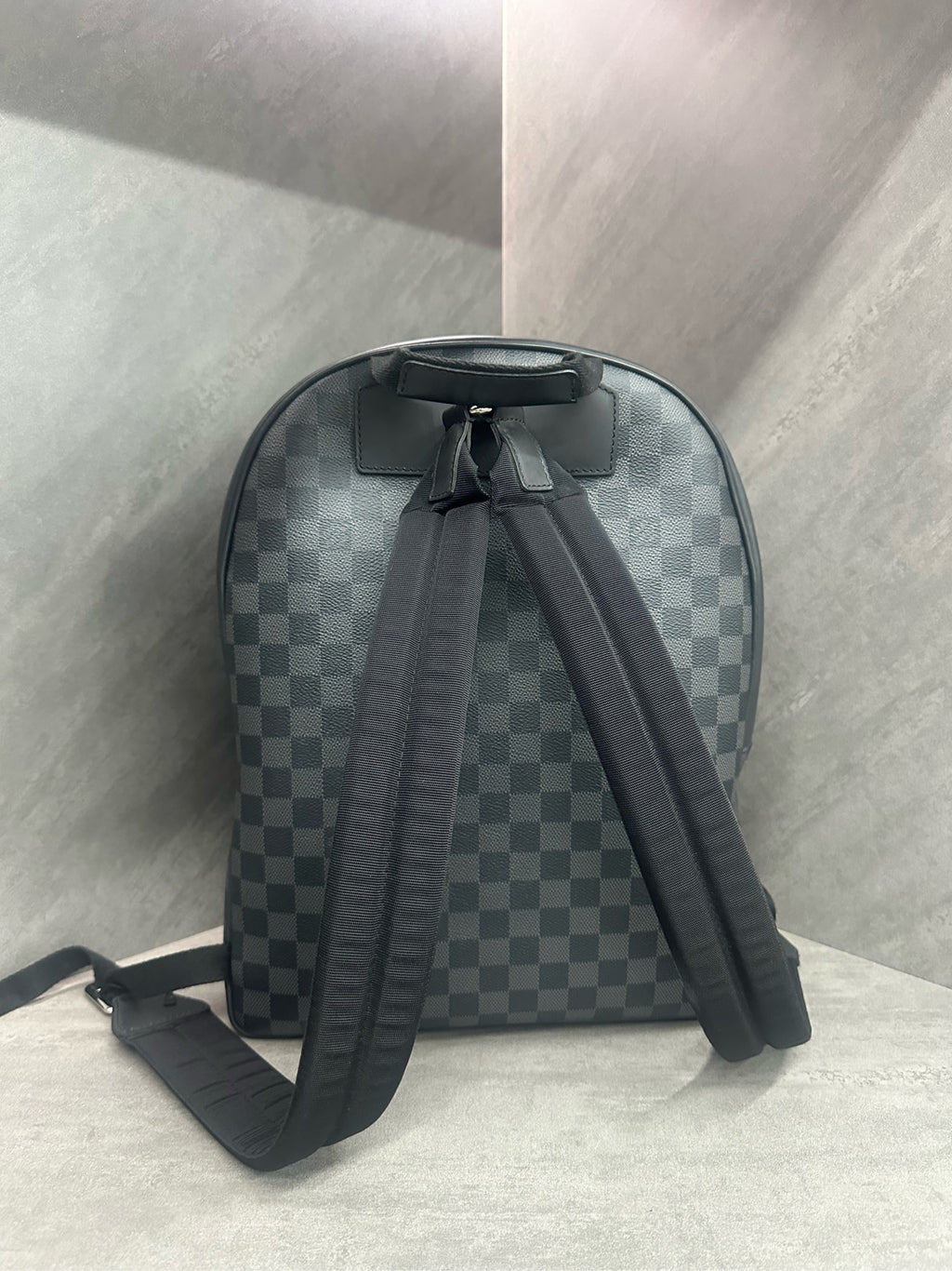 LV Louis Vuitton Josh Black Grey Damier Ebene Canvas Men's Backpack 2017 with Chip Code