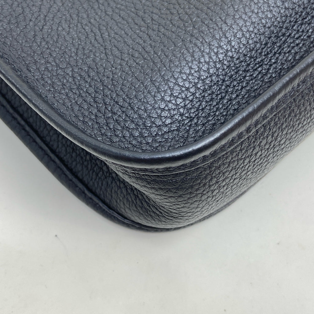 Hermes Black Silver Mini Evelyne 16 Shoulder Crossbody Bag with U Stamp