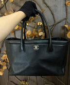 Chanel black cerf with silver hardware