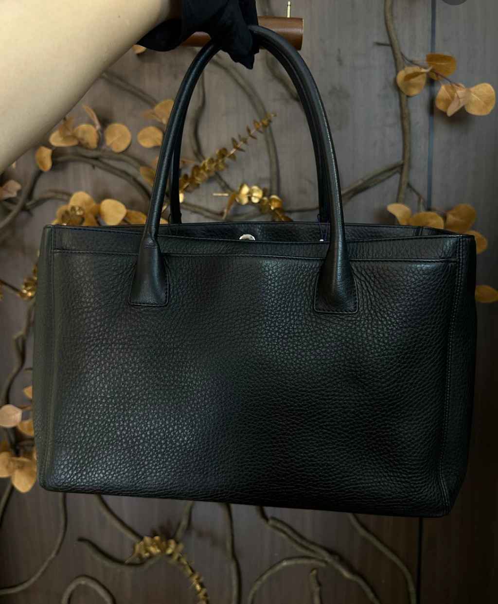 Chanel black cerf with silver hardware