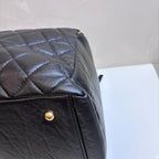 Chanel 23C Black Lambskin Bowling Travel Bag Gym Bag with Chip