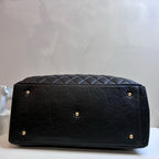 Chanel 23C Black Lambskin Bowling Travel Bag Gym Bag with Chip