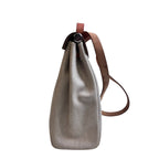 Hermes/Herbag 39 Canvas and Leather Bi-color Beige Silver Buckle Crossbody Bag Size: 39*38 Frame C Stamp Single