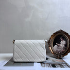 Chanel 24S New Collection Chunky Chain Shoulder Bag, Platinum White, Lambskin