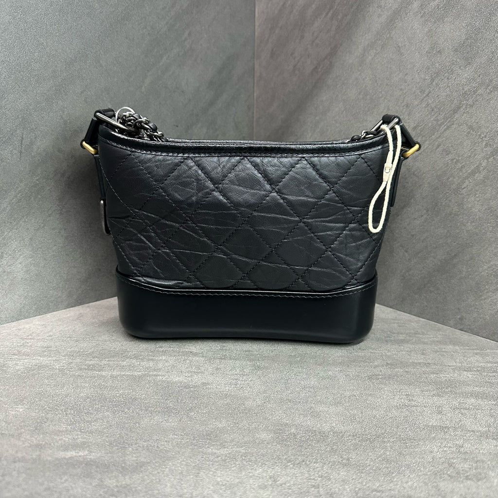 Chanel Small Boy Bag Black with Gold Chain - Chip Version