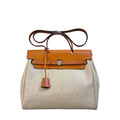 Hermes E-frame Herbag 31 in cream check mixed leather