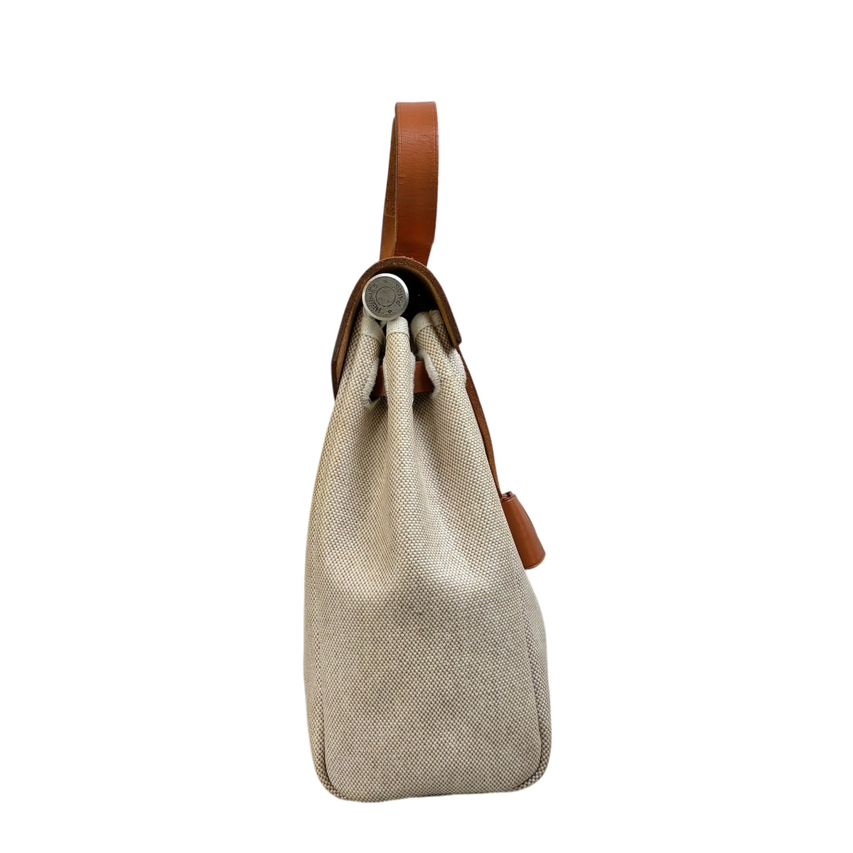 Hermes E-frame Herbag 31 in cream check mixed leather