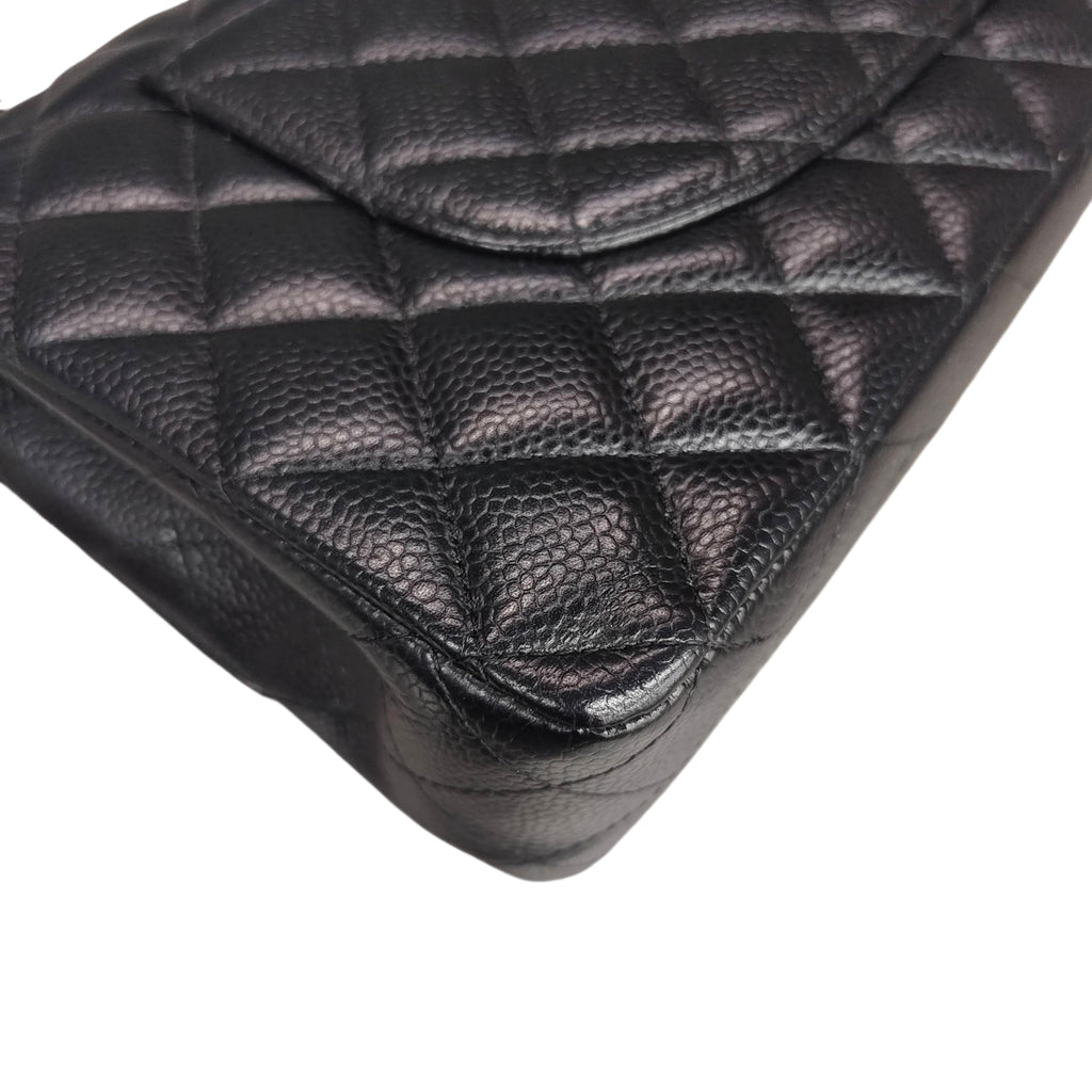 Chanel Medium Black Silver Hardware Lizard Leather Chain Bag 21 Series In Stock
