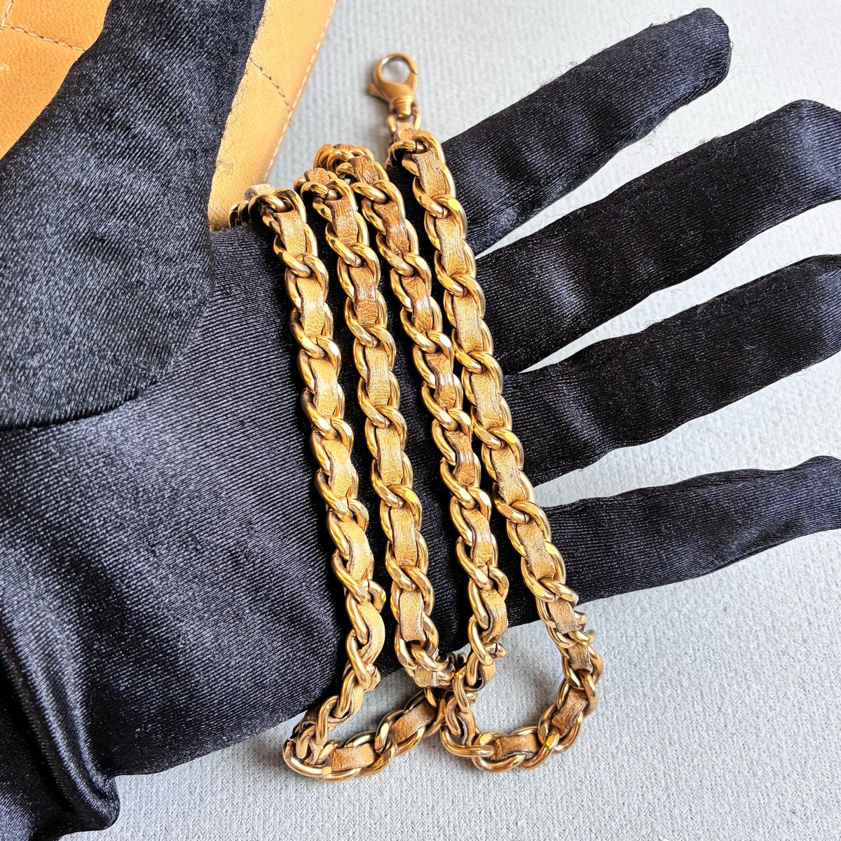 Chanel Baguette Ginger Yellow Diamond Quilted Long CF Underarm Bag