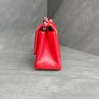 Chanel CF Square Flap Red and Silver Lambskin Chain Bag 22 Opening
