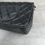 Chanel CF Black and Silver Lambskin Chain Bag 13 inches