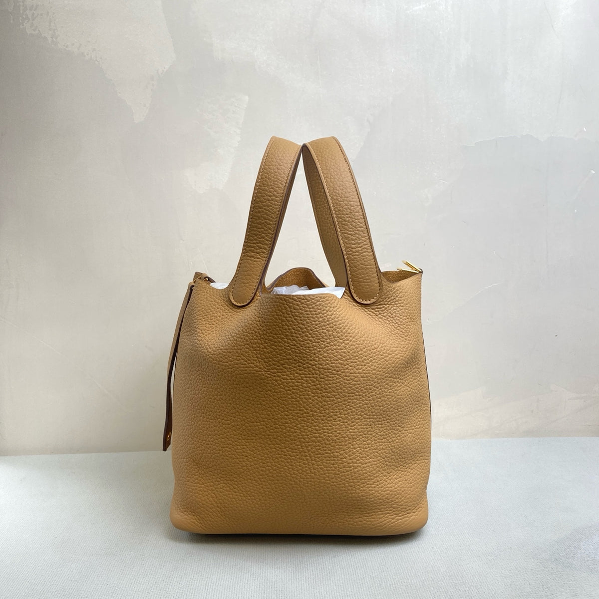 HERMES Basket 22 Z Stamp Size: 22*22*18 Color: Biscuit Condition: 99% New