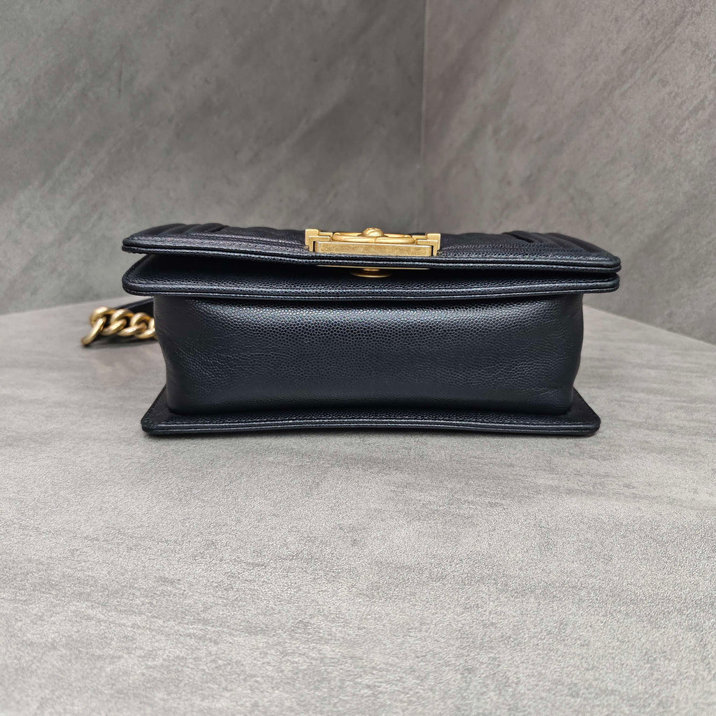 Chanel Leboy Black Gold Small Size Litchi Leather 29 Opening