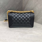 Chanel Leboy Black Gold Small Size Litchi Leather 29 Opening