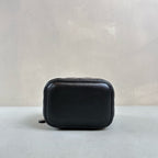 Chanel Black Gold Handle Mini Box Bag Lambskin Makeup Case Classic Quilted Pattern