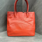Chanel Cerf Tote, Red Litchi Calfskin, Size 27