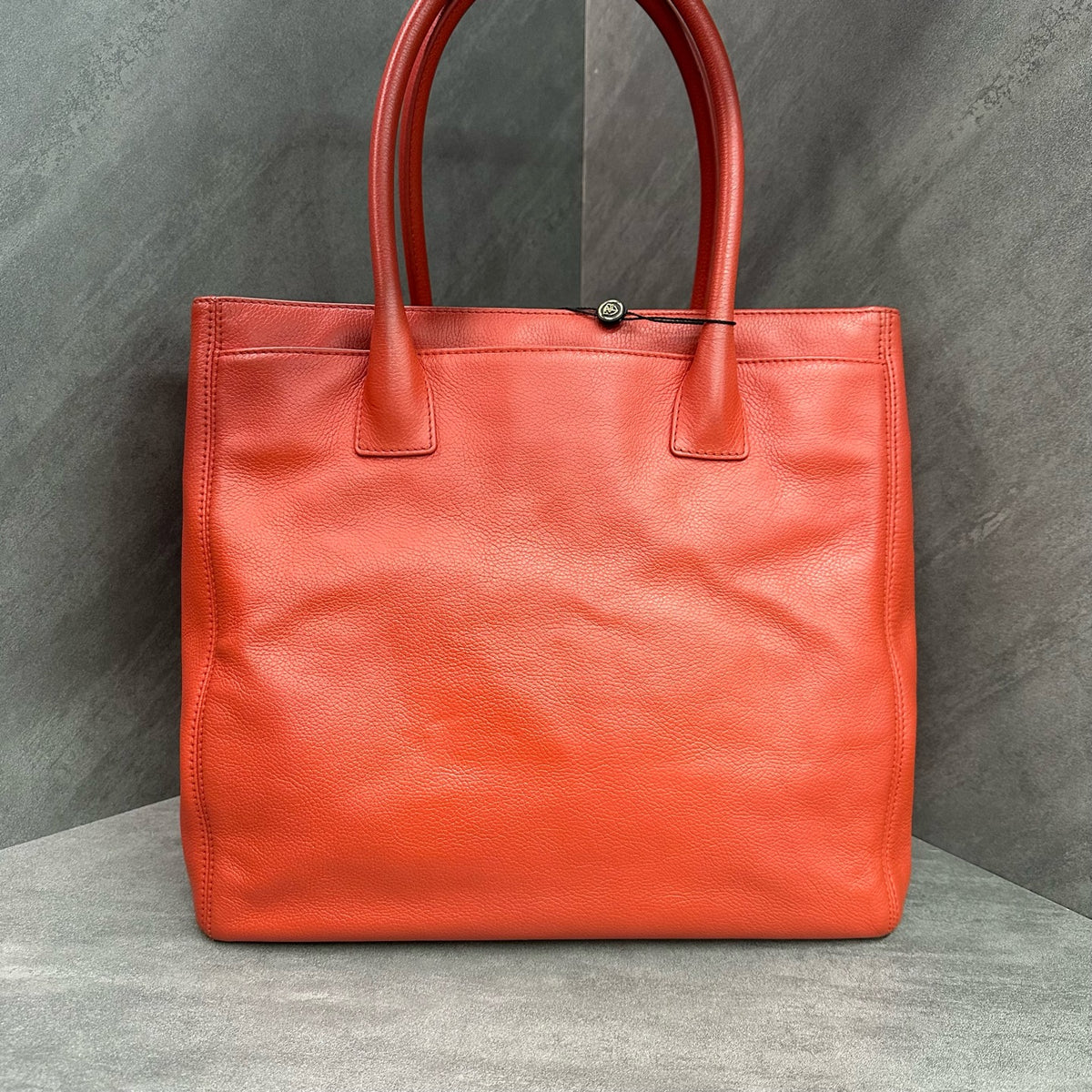 Chanel Cerf Tote, Red Litchi Calfskin, Size 27