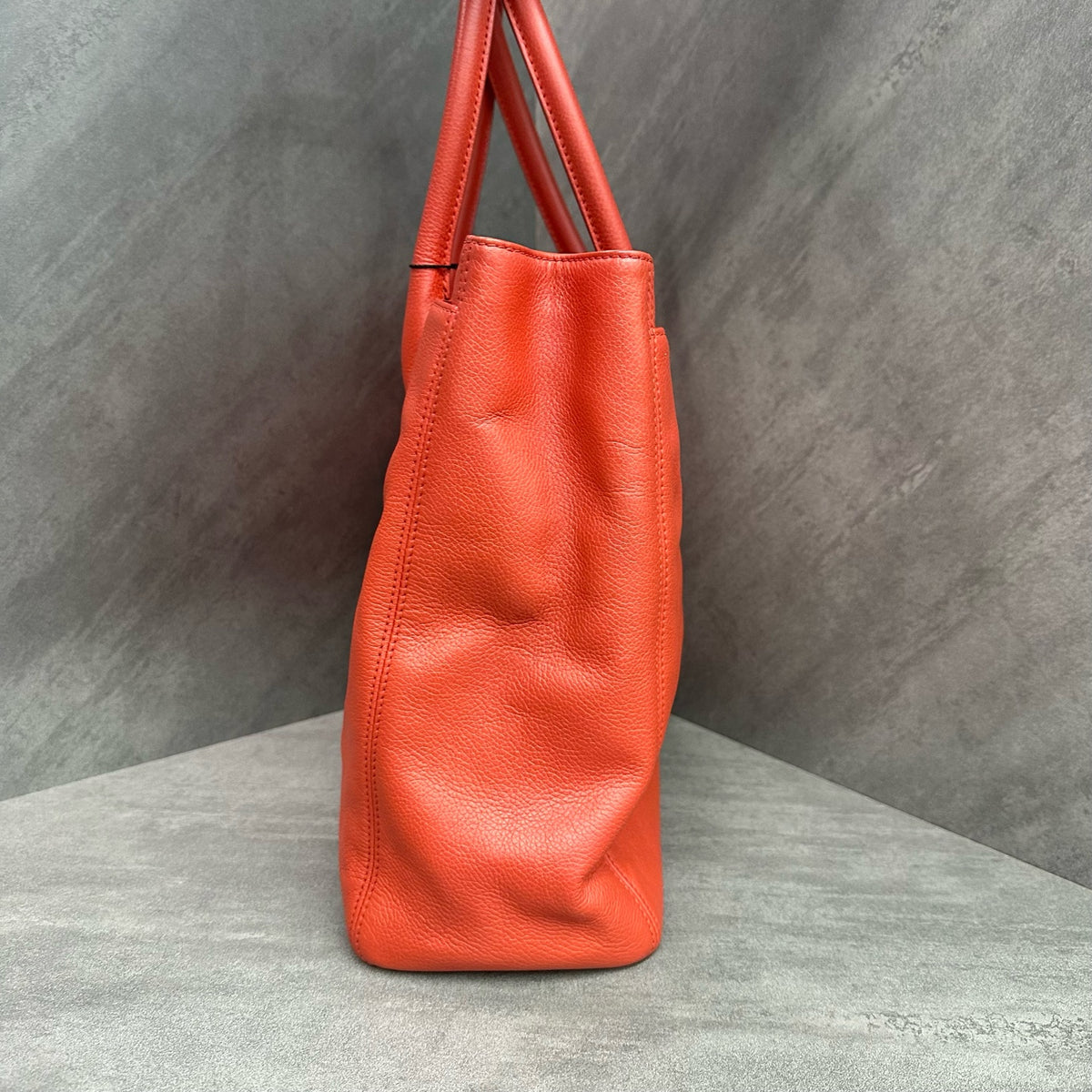 Chanel Cerf Tote, Red Litchi Calfskin, Size 27
