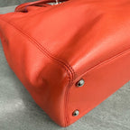 Chanel Cerf Tote, Red Litchi Calfskin, Size 27