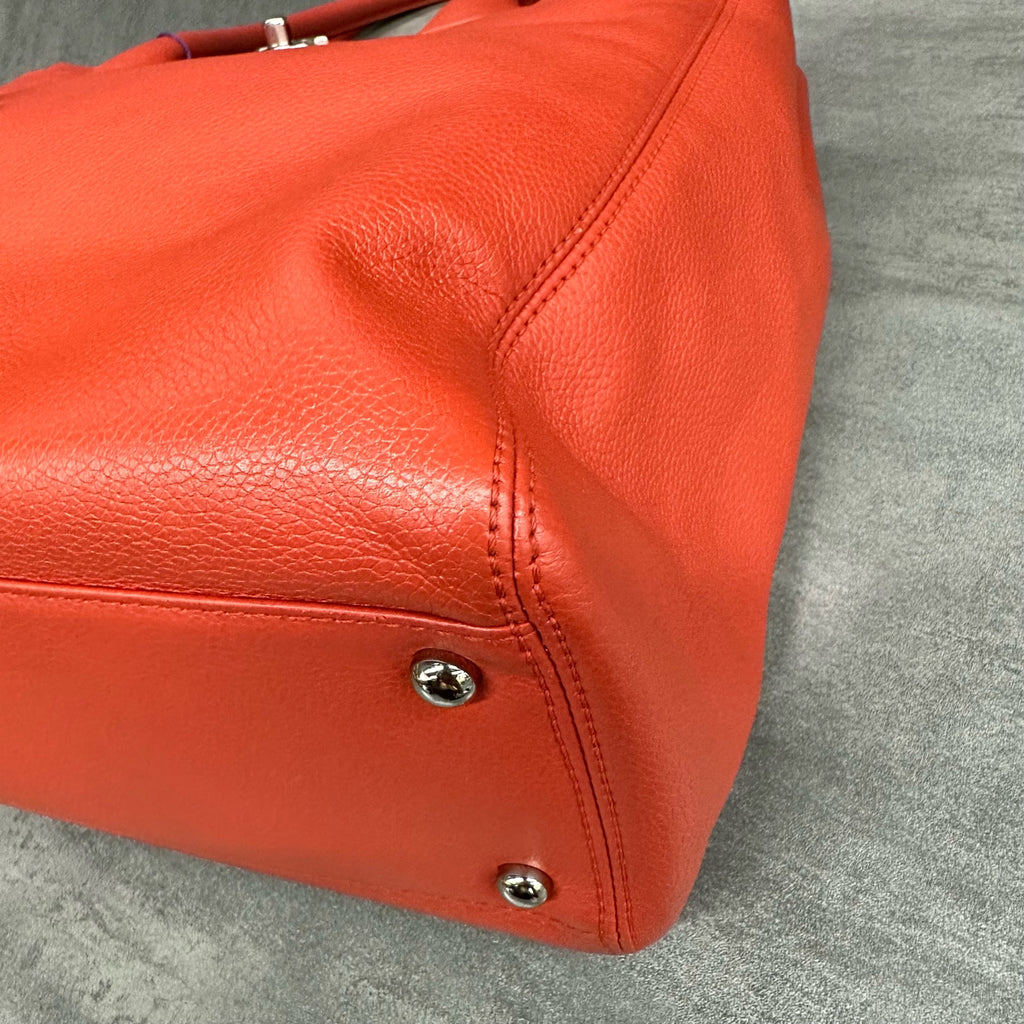 Chanel Cerf Tote, Red Litchi Calfskin, Size 27