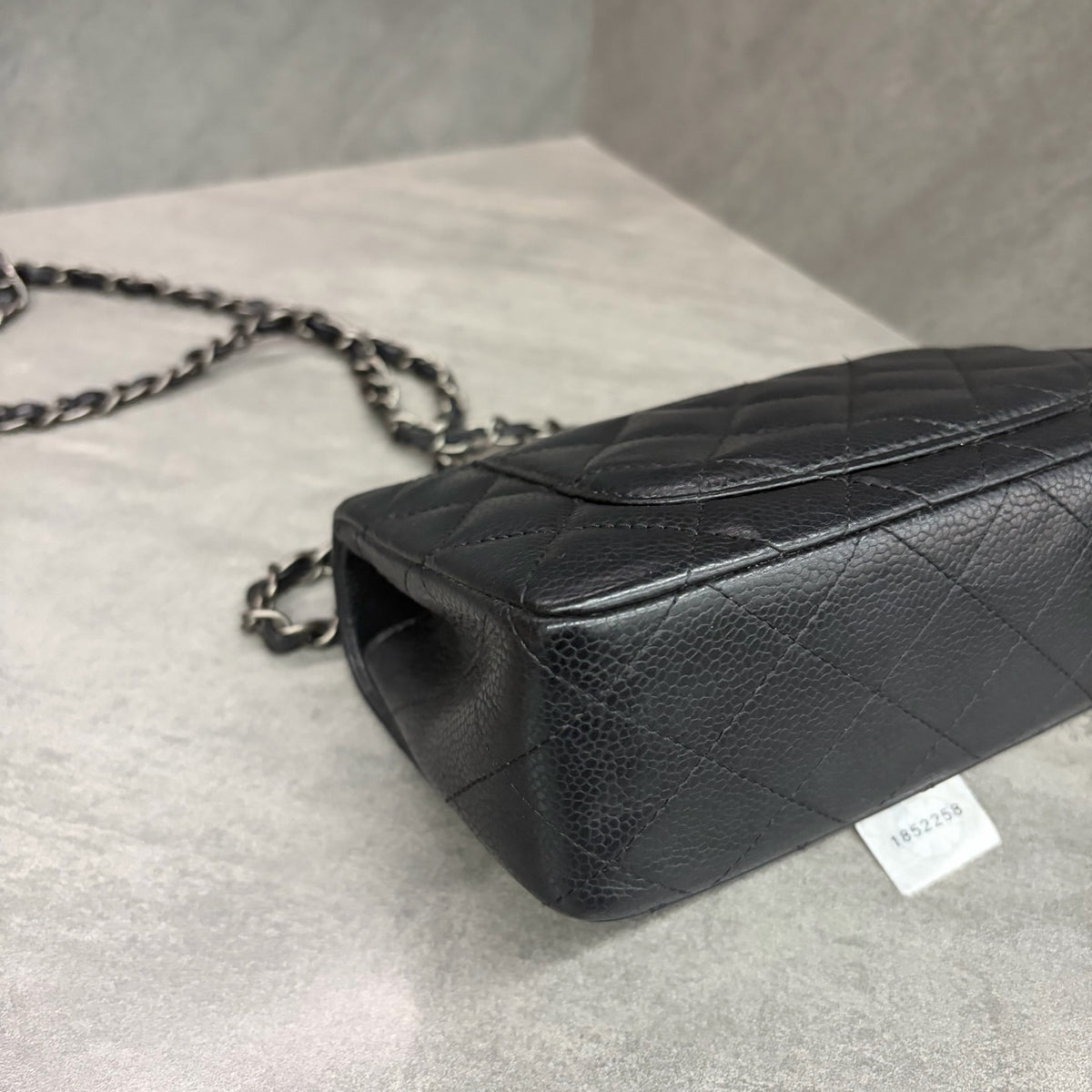 Chanel CF Mini Black Silver Grainy Leather 21 Opening No Card Inside Clean In Stock Good Price