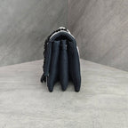 Chanel CF Black and White Color-block Silver-tone Chain Bag 21K