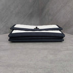 Chanel CF Black and White Color-block Silver-tone Chain Bag 21K