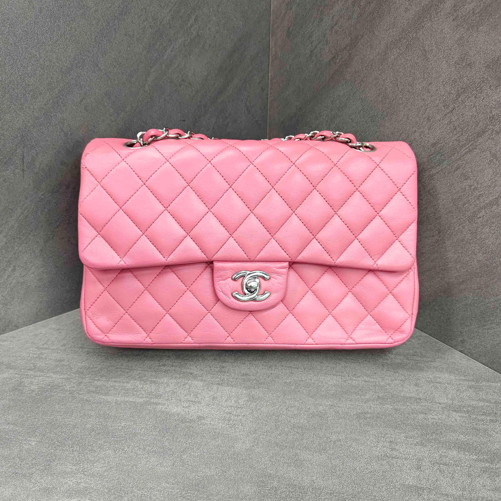 Chanel CF Pink Silver Lambskin Chain Bag
