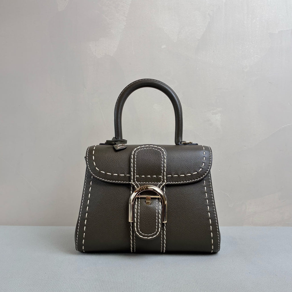 Delvaux Brillant 99 Jungle Green Exterior Stitching Calfskin Leather Silver Hardware Shoulder Bag, Official Price 5580