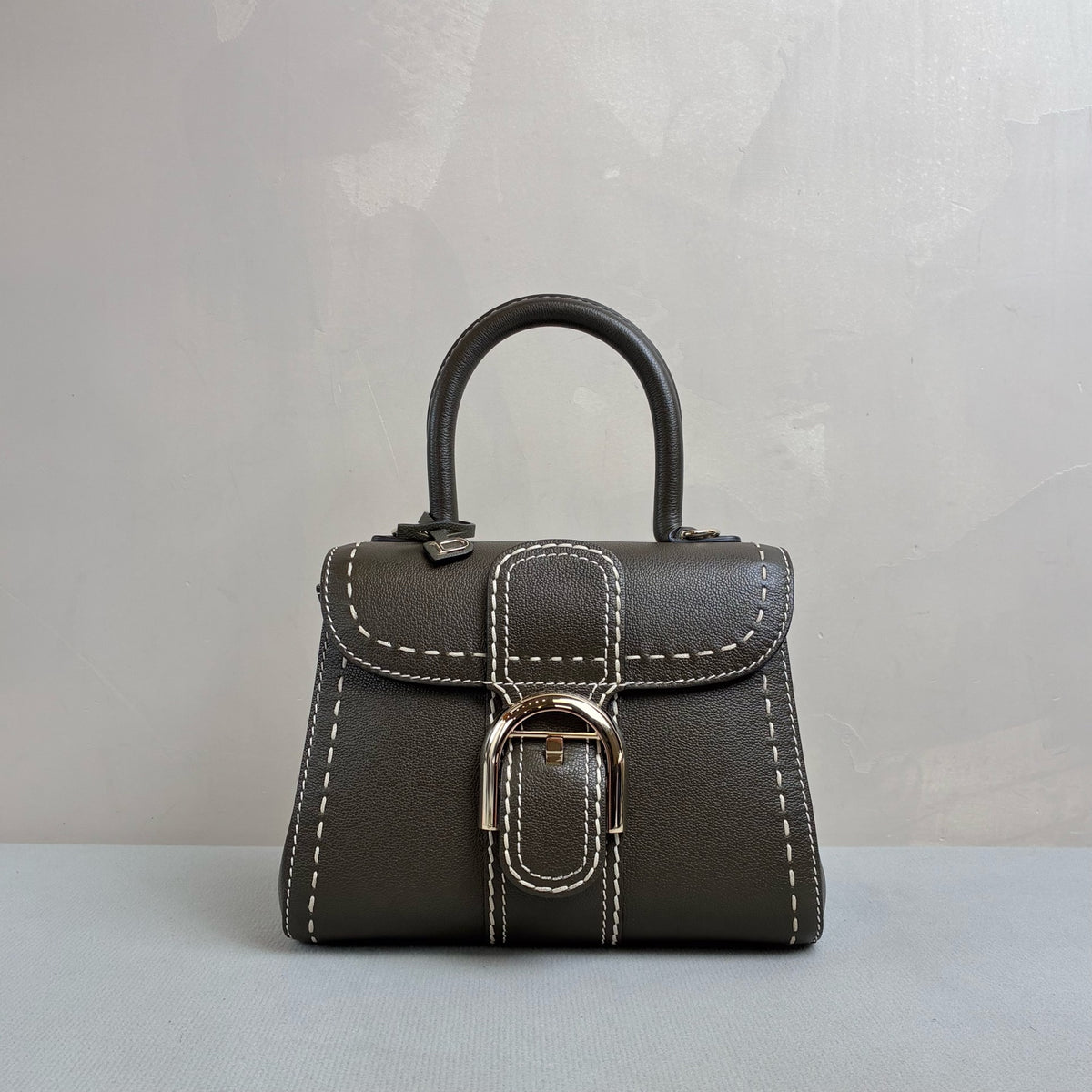 Delvaux Brillant 99 Jungle Green Exterior Stitching Calfskin Leather Silver Hardware Shoulder Bag, Official Price 5580