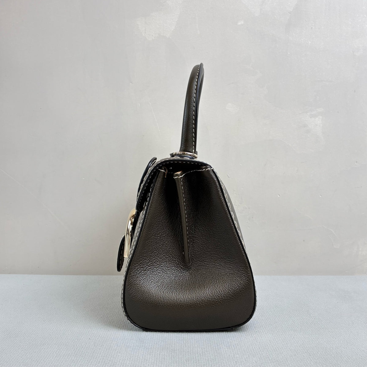 Delvaux Brillant 99 Jungle Green Exterior Stitching Calfskin Leather Silver Hardware Shoulder Bag, Official Price 5580