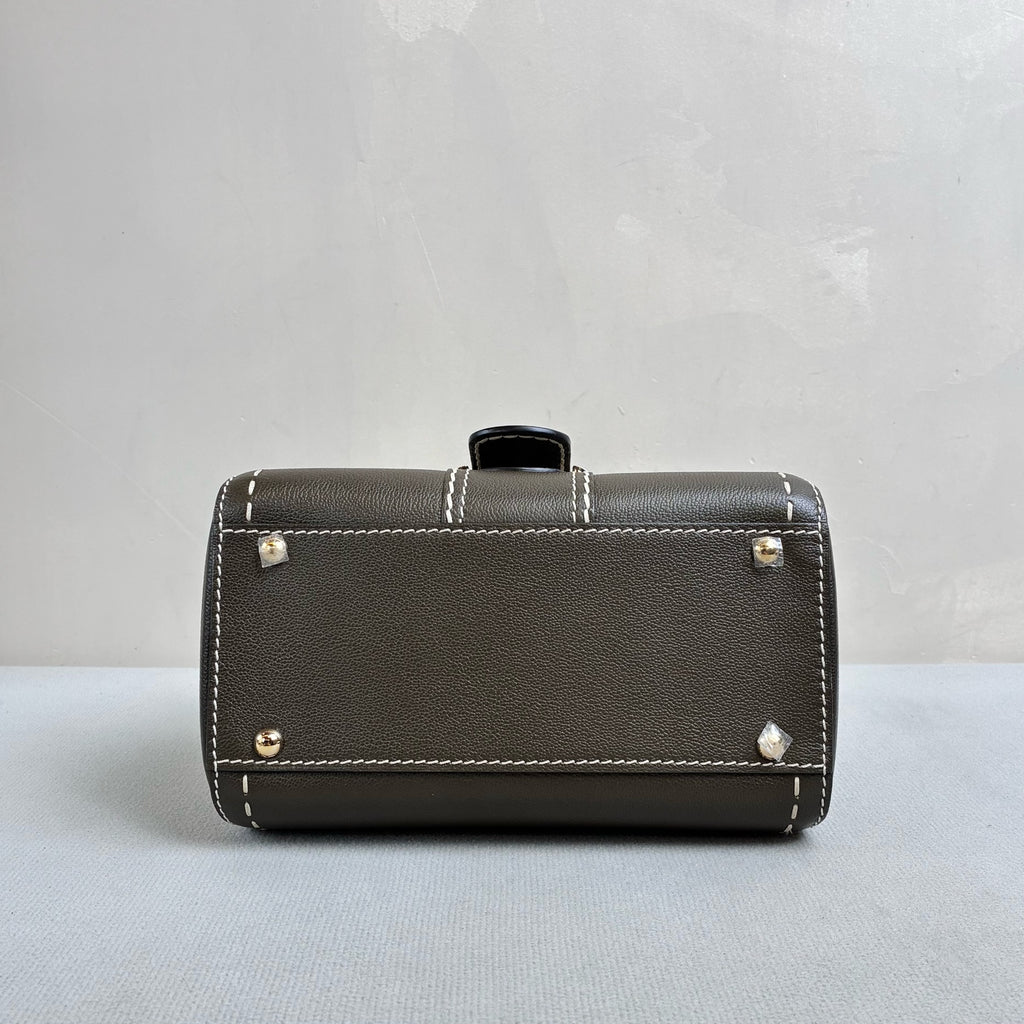 Delvaux Brillant 99 Jungle Green Exterior Stitching Calfskin Leather Silver Hardware Shoulder Bag, Official Price 5580