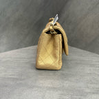 CHANEL Classic Flap Large Mini Gold Quilted Calfskin Chain Bag with Gold-Tone Hardware