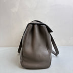 Celine Soft 16 Gray Grained Calfskin Gold Hardware