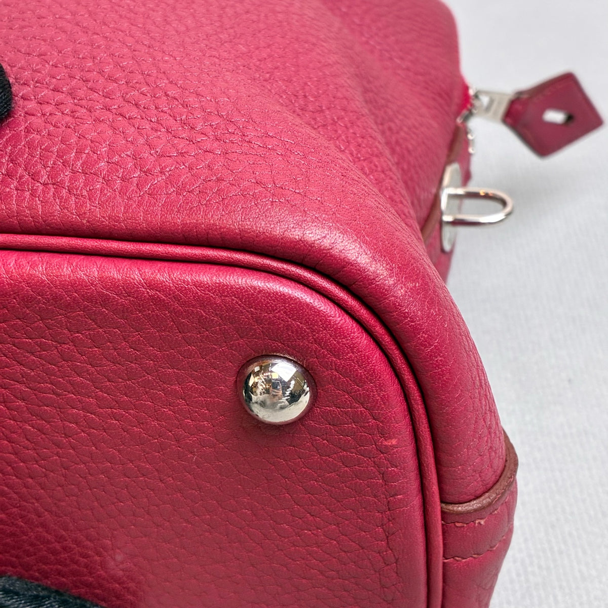 Hermes Bolide Rose Red Silver Hardware Togo Leather