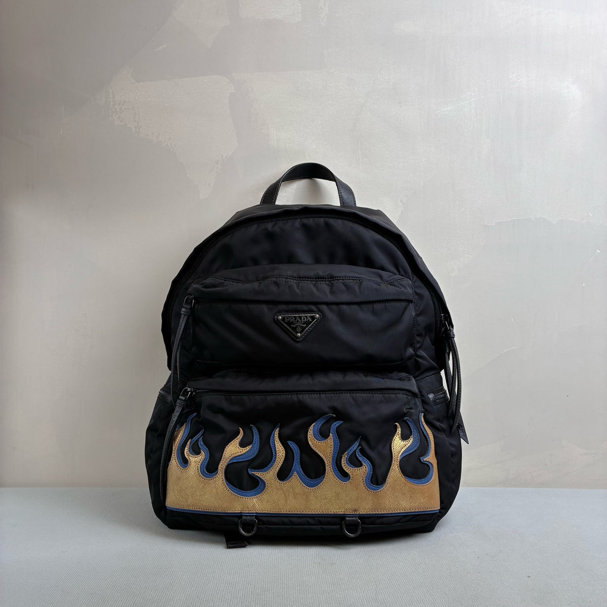 Prada Runway Flame Backpack Black Nylon