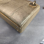 Dior Lady Dior Three-Compartment Golden Python Leather with Shoulder Strap 2018