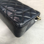 CHANEL Classic Flap Card Holder Mini Black Lambskin Gold Hardware Chain Bag 23 Series