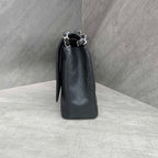 CHANEL cf maxi black silver caviar leather chain shoulder bag 15 series with card