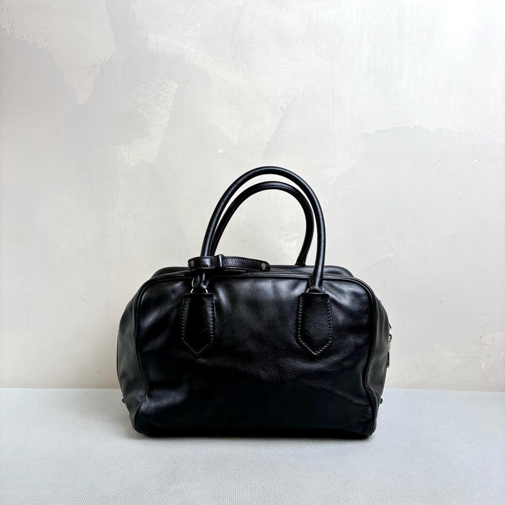 Prada Black Inside Blue Lining Small Top Handle Crossbody Bag