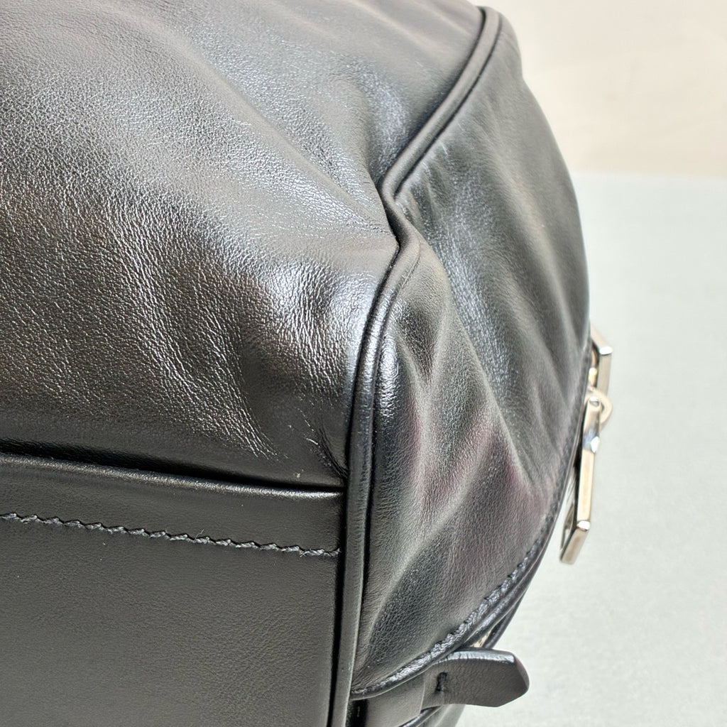Prada Black Inside Blue Lining Small Top Handle Crossbody Bag