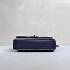 Chanel Blue and Silver CF Medium Chain Bag, Classic Quilted Fabric, Chain Shoulder Strap