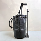 Chanel Vintage Gold Ball Bucket Bag with Calfskin Leather and Thin Strap