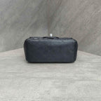 Chanel Square Bag Black Silver Lambskin Chain 22