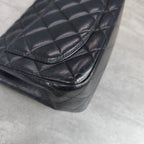 Chanel Square Bag Black Silver Lambskin Chain 22