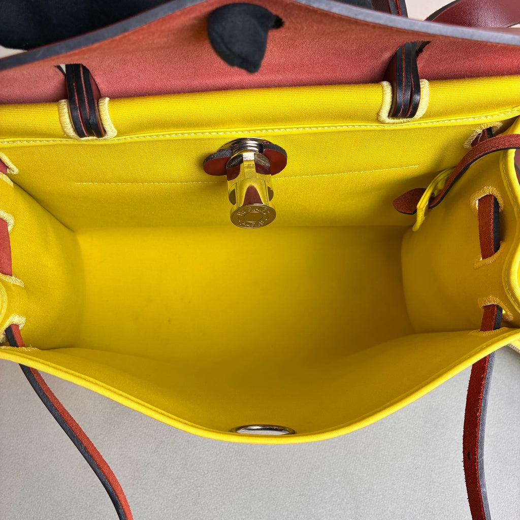 Hermes Herbag 31 Beige and Red Brown