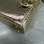 Dior Lady Dior Gold Gold Hardware Snake Skin Bag with 2014 Code