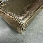 Dior Lady Dior Gold Gold Hardware Snake Skin Bag with 2014 Code