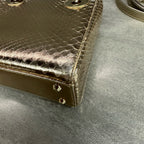 Dior Lady Dior Gold Gold Hardware Snake Skin Bag with 2014 Code