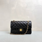 Chanel CF chip version black gold lambskin chain bag classic quilting gold logo